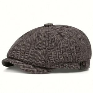 Wholesale Vintage Tweed <b>Flat</b> <b>Cap</b> Hat 8 Panel Newsboy Beret Ivy Hats Unisex Casual Sports All Seasons - Product Image 5