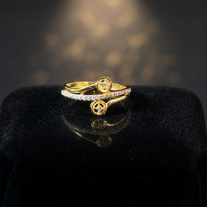 Elegant 14K <b>Gold</b> Diamond <b>Cocktail</b> <b>Ring</b> Modern Open Design Luxury Band Stylish Jewelry for Women Wedding Gift Daily Wear Party - Product Image 3