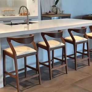Taburete <span class=keywords><strong>de</strong></span> Bar <span class=keywords><strong>de</strong></span> <span class=keywords><strong>Madera</strong></span> Maciza para Barra <span class=keywords><strong>de</strong></span> Cocina, Pub y Cafetería, Diseño Tradicional Duradero, Asiento <span class=keywords><strong>de</strong></span> <span class=keywords><strong>Madera</strong></span>, Altura Ajustable - Product Image 2
