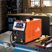 Nouvelle machine multifonction intelligente 5 en 1 Syn Mig/soudure alimentée par courant continu 110v/220v Alu/hf Tig/cut/mma 200 ampères