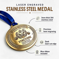 Médaille de sport gravée au laser, médaille d'or, logo personnalisé, trophée de style olympique pour cérémonie de compétition