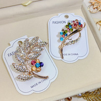 Broches tendance pour femmes, plaquées or, avec zircon coloré, imitation perle et motif Fritillaria, bijoux élégants en forme de fleur de paon, cadeau de fête