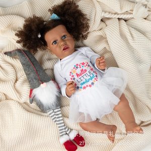 Nueva Muñeca Afroamericana Reborn de 22 Pulgadas, Juguete de Vinilo Suave para Bebés, Regalos Populares en 2026 - Product Image 2