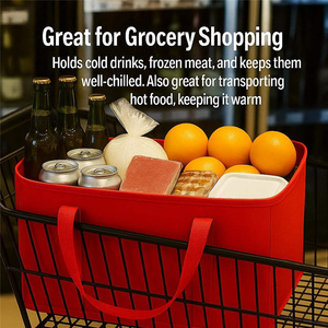 Factory Wholesale OEM Aluminum Insulated Fresh Food Delivery Grocery Shopping Lunch Bag Cooler Bag - Product Image 4