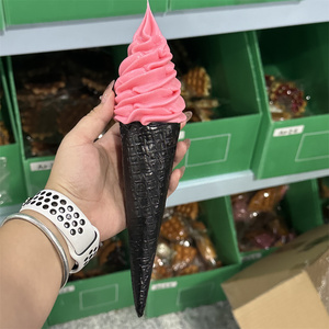Modèle de cône conique de 26 cm (10 pouces) en plastique, Or Noir, pour crème glacée molle, lait, fraise, rose, pour magasin de desserts et mélange de desserts sucrés - Product Image 5