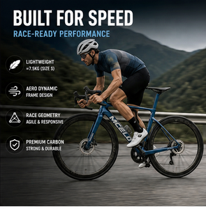 Vélo de route aérodynamique entièrement en carbone avec groupe complet SHI | Groupe de transmission MANO 12 vitesses, cadre léger 7,5 kg pour l'entraînement professionnel aux courses sur route - Product Image 2