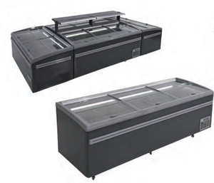 Congélateur d'îlot commercial de grande capacité pour supermarché Réfrigérateur combiné en verre à couvercle coulissant pour aliments congelés - Product Image 5