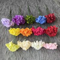 Fleurs artificielles en soie d'hortensia de style nordique, plantes artificielles réalistes, bouquet bicolore violet et blanc, décoration pour la maison, le salon et la chambre