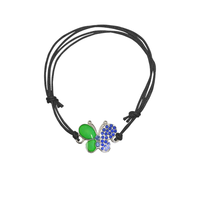 Bracelet fantaisie PHILCHA multicolore réglable en alliage de zinc avec cordon noir et breloque papillon pour filles – Cadeau idéal