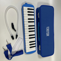 Beginner Kids 32 Keys Melodica Pianica Piano Style Keyboard Harmonica Mouth Organ with Mouthpiece Cleaning Cloth Carry Case