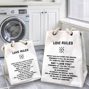 Portable Large Capacity Cotton Linen Bags Foldable <b>Laundry</b> Bag - Product Image 1