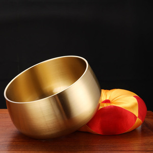 Tazón de suministros para templo <span class=keywords><strong>budista</strong></span> de 2,6 pulgadas-10 pulgadas, cobre, latón, borde de cuerpo desnudo, meditación, sonido, curación, cuenco de canto tibetano - Product Image 3