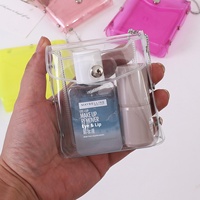 Mini pochette transparente en PVC avec porte-clés, sac de rangement multifonctionnel pour brillant à lèvres et rouge à lèvres, porte-monnaie suspendu, pendentif, sac à main