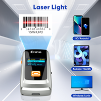 Lecteur de codes-barres 1D portable Eyoyo de type laser, sans fil 2,4 G, Bluetooth 4.1, avec batterie intégrée de 500 mAh