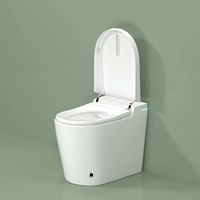 Petit sanitaire monobloc en céramique de forme allongée siège à affleurement automatique contrôlé à distance toilette intelligente Offre Spéciale monté au sol