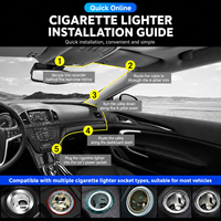 Cable Cargador para Cámara de Coche, 12-24V, Encendedor de Cigarrillos, Cable de Alimentación de 3.5m, Conector Mini USB, 1 Año de Garantía, Ajuste Universal