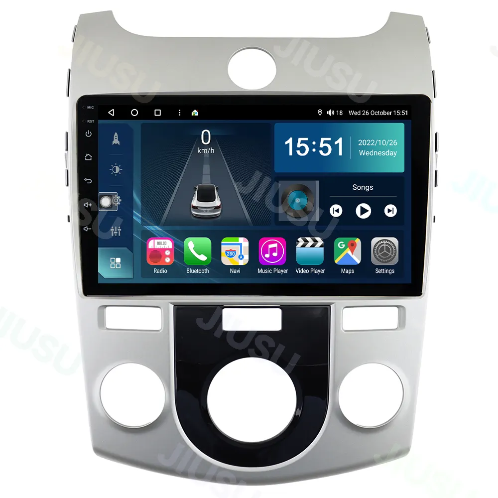 Android 12 Radio mobil navigasi GPS pemutar DVD Stereo In-Dash HeadUnit sistem Multimedia untuk KIA Forte 2009-2013 dengan Carplay