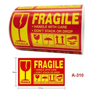 Autocollant d'étiquette fragile de 3 ''X 5''-Manipuler avec soin-Autocollants d'étiquettes d'expédition de remerciement <span class=keywords><strong>300</strong></span> étiquettes/rouleau d'autocollants fragiles - Product Image 2