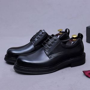 Chaussures de bureau pour hommes, originales, de luxe, populaires, de haute qualité, en patchwork, à lacets, à bout pointu, grande taille, basses, embossées, antidérapantes - Product Image 1