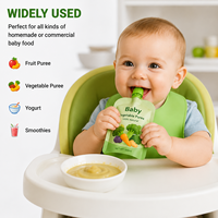 Pochettes personnalisées réutilisables anti-fuite pour aliments pour bébés, sachets d'emballage verticaux pour purée de fruits, yaourts et smoothies