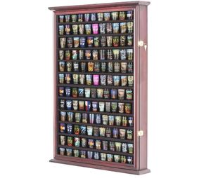Tùy Chỉnh Shot Glass Chủ Tủ Tường Đồ Cổ Bóng Hộp Con Số Nhỏ Bức Tượng Nhỏ Giá Lớn Rắn Gỗ 144 Bắn Kính Hiển Thị Trường Hợp - Product Image 1