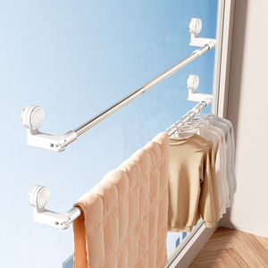 Suction Cup Telescopic Clothes Drying Rod Single Bar Wall Mounted Balcony Window Drying Rack No Drilling Required - Product Image 3