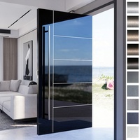 Porte d'entrée de villa européenne BASEN en acier inoxydable moderne antivol pivotante simple 32x79 pour extérieur, appartement, hôtel, salon