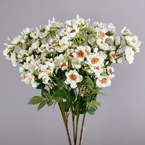 Fleurs artificielles en gros, rose à 4 branches, décoration de mariage, petite rose multiflora, articles de décoration d'hôtel, bouquet de fleurs artificielles - Product Image 3