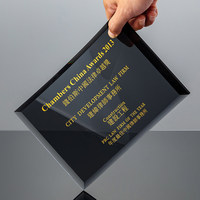 Médaille d'honneur créative en cristal noir, certificat, lettre de nomination, récompense personnalisée pour réunion annuelle, fournisseur excellent, équipe d'employés