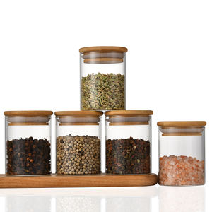 ขวดโหลแก้วใส่อาหารที่ปิดสนิทเป็นมิตรกับสิ่งแวดล้อมสำหรับใช้ในครัวขนมน้ำผึ้งขนมพาสต้าพร้อมฝาไม้ไผ่สำหรับเครื่องล้างจานปลอดภัยต่อสิ่งแวดล้อม - Product Image 4