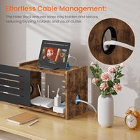 Estante para Router, Caja de Madera para Ocultar el Router, Soporte para Proyector, Caja de Almacenamiento para Router y Módem, Organizador de Cables y Enchufes