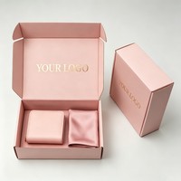 Boîte d'emballage en papier rose personnalisée avec logo estampé à chaud pour vente en gros, idéale pour portefeuilles, foulards, ceintures et cadeaux