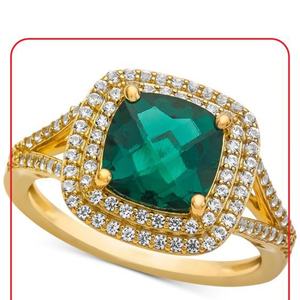 Bagues de fiançailles et de mariage en or et en argent, bague éternelle vintage en émeraude, bagues de fiançailles à sertissage bas - Product Image 1