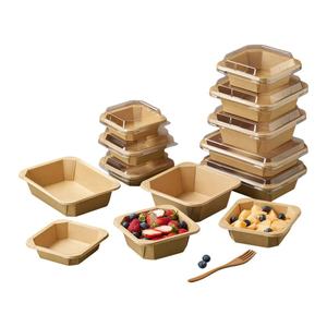 Caja Cuadrada Desechable para Llevar, de Papel Kraft, Apta para Microondas, a Prueba de Fugas, para Picnic y Camping, con Logotipo Personalizado - Product Image 4