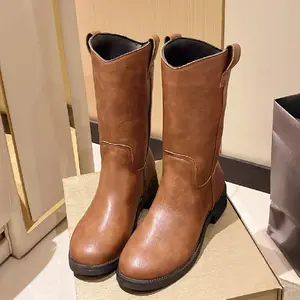 2023 Outono E Inverno Na Moda New Design Western Ladies Boots Martin Bota Vibram Sola De Borracha Mulheres Sexy Coxa Alta Botas De Cowboy