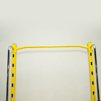 Máquina de Sentadillas Ajustable EIGFOH SM003 de Acero Amarillo, Equipo de Gimnasio Multifuncional para Entrenamiento de Fuerza