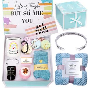 Regalos de Recuperación para Mujeres, Personalizados y Únicos, Regalos para Sentirse Mejor Después de la Cirugía, Pensando en Ti, con Manta y Vaso Térmico para Café - Product Image 2