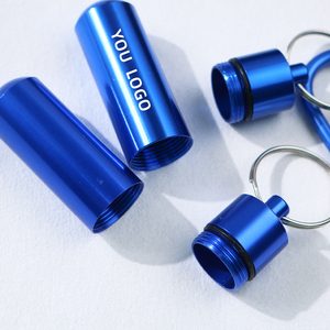 Biểu tượng tùy chỉnh Pill Box Keyring hợp kim nhôm kim loại cầm tay Pill container lưu trữ Keychain hộp không thấm nước Pill trường hợp móc chìa khóa - Product Image 4