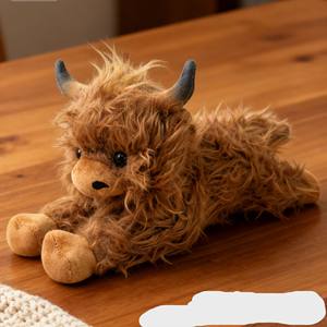 Logisch, grensoverschrijdend populair simulatie Highland Cow knuffeldier, internetberoemd langharig koeienknuffel - Product Image 5