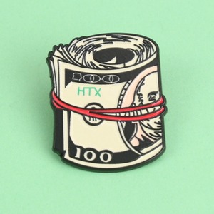 Pin de esmalte con diseño de billetes de 100 dólares enrollados, broche de solapa con apilamiento de <span class=keywords><strong>dinero</strong></span> en efectivo - Product Image 5