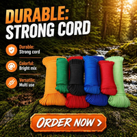 Outdoor-Wandern Polyester-Paracord mit 7 Innensträngen, 550 Lbs 250-750 Lbs Tragfähigkeit, Vollständige Fallschirmschnur, Nylon-Tasche