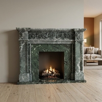 Cheminée en marbre poli à la main de style européen personnalisée pour une décoration intérieure haut de gamme