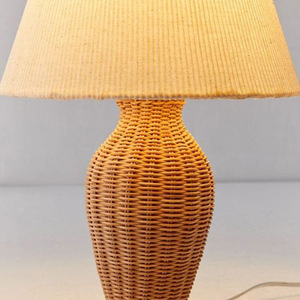 Vintage Rattan <b>Table</b> Lamp E27 <b>Led</b> Bulb Base Switch Control Bedroom <b>Bedside</b> Lamp Eco Friendly Artistic Home Decor - Product Image 4
