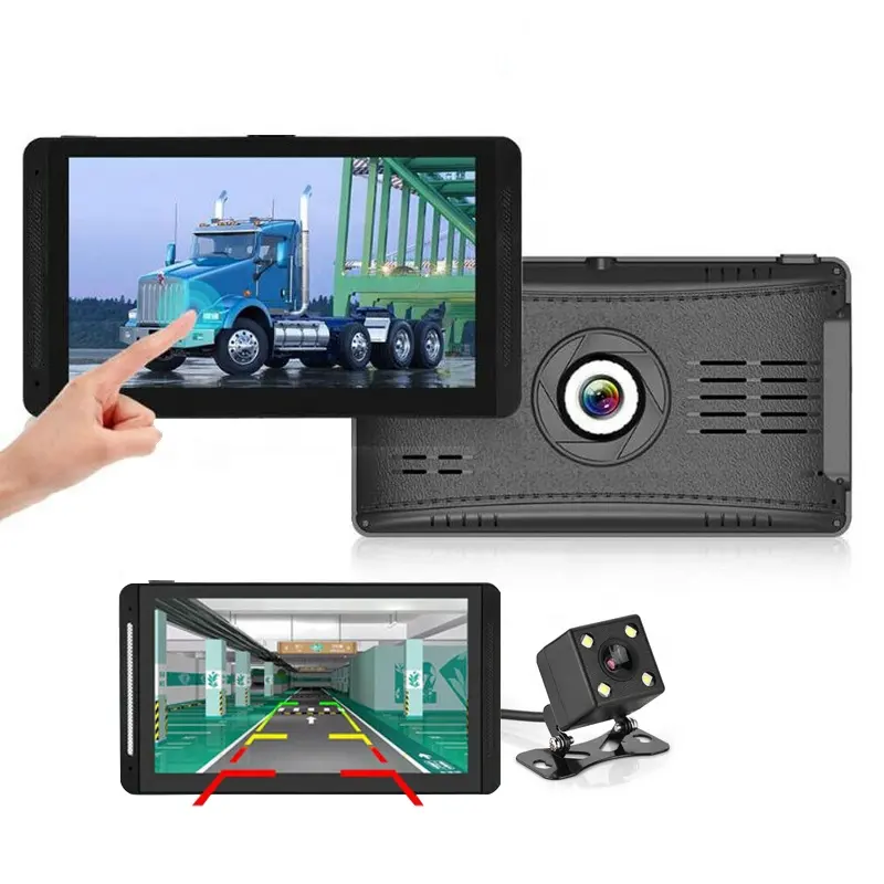 7 Zoll Touchscreen Super gute Nachtsicht Zwei Kanäle Wege Doppel objektiv G-Sensor Park Monitor DVR Kamera Recorder LKW Auto Schwarz