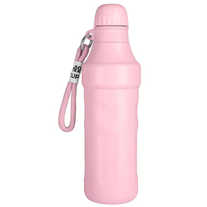 Outdoor Sports 500ml <b>Small</b> Mouth Double Wall Vacuum Flask Portable Stainless Steel Insulated Thermal Water <b>Bottle</b> With Rope - Product Image 6