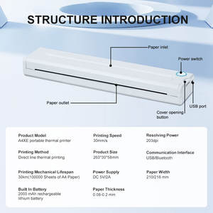 <span class=keywords><strong>Imprimante</strong></span> thermique <span class=keywords><strong>portable</strong></span> A4 de Chine bon marché pour <span class=keywords><strong>imprimante</strong></span> de documents et photos de poche sans fil <span class=keywords><strong>Bluetooth</strong></span> avec interface USB - Product Image 6