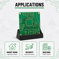 Carte de contrôle IoT pour maison intelligente, 2 à 6 couches, PCB FR4 optimisé RF, taille personnalisée, tolérance d'impédance +/-5%, finition de surface ENIG, PCBA