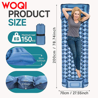Matelas à air comprimé WOQI-Matelas gonflable léger pour lit et lit gonflable avec oreiller pour l'extérieur