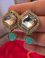 Parure de collier ras-du-cou de mariée vintage de luxe en alliage, style Gan Kundan, avec fermeture Dori réglable, bijoux pour femme