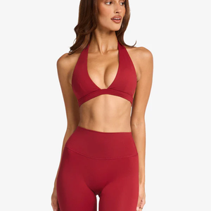 <span class=keywords><strong>Reggiseno</strong></span> Sportivo ad Alto Impatto per Donna con Collo Halter, Scollatura a V, Schiena Aperta, Morbido, Flessibile, ad Asciugatura Rapida, con Imbottitura Integrata - Product Image 3